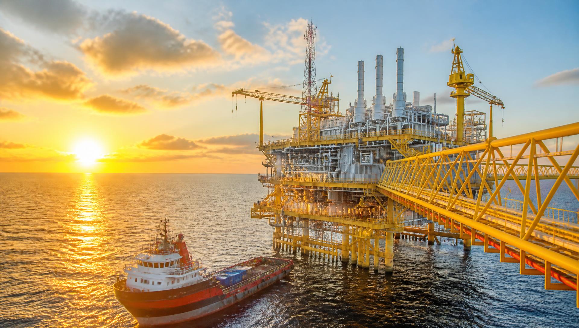 Offshore oil and gas platform supported by C.S. Offshore FZCO